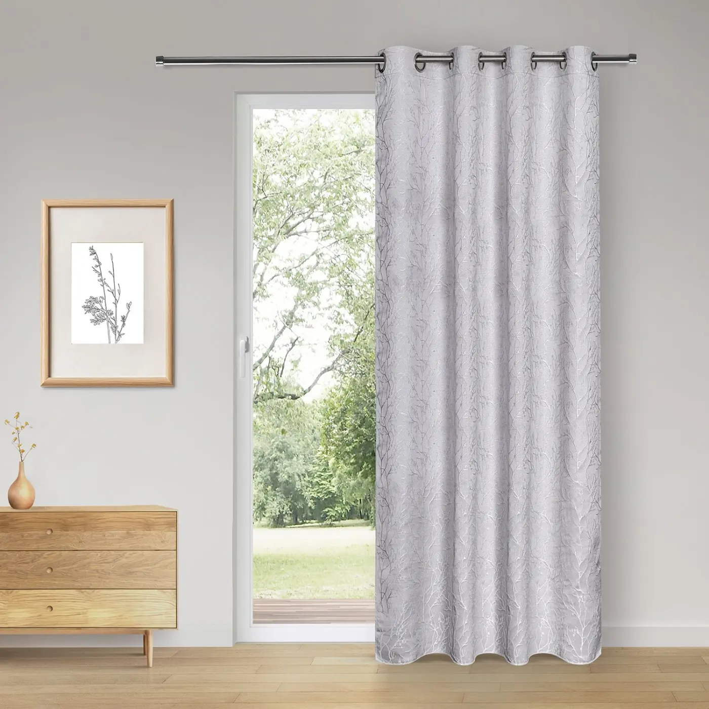 Ösenschal 140 x 245 cm silber