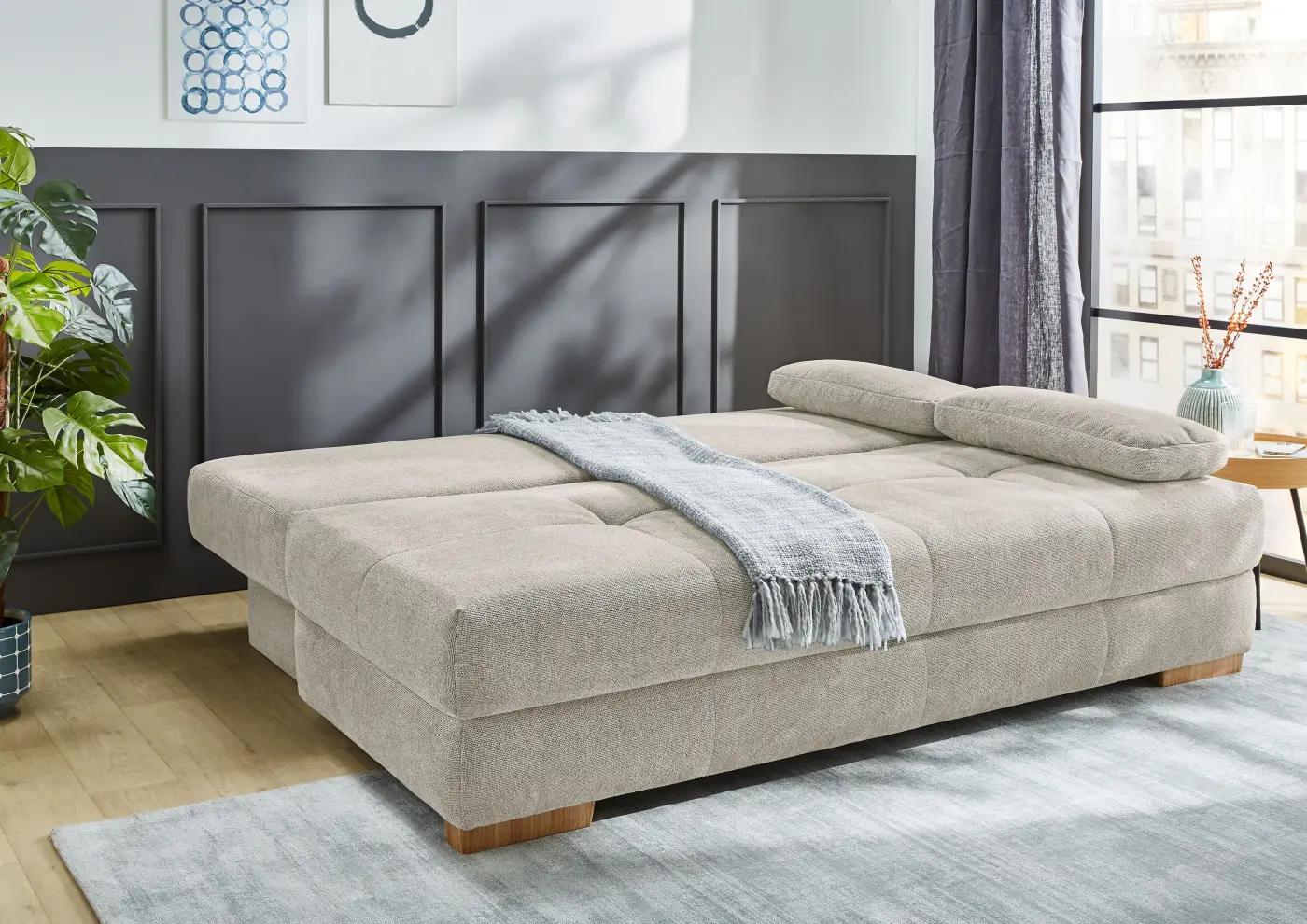 Dauerschläfersofa Calli Mittelstruktur beige