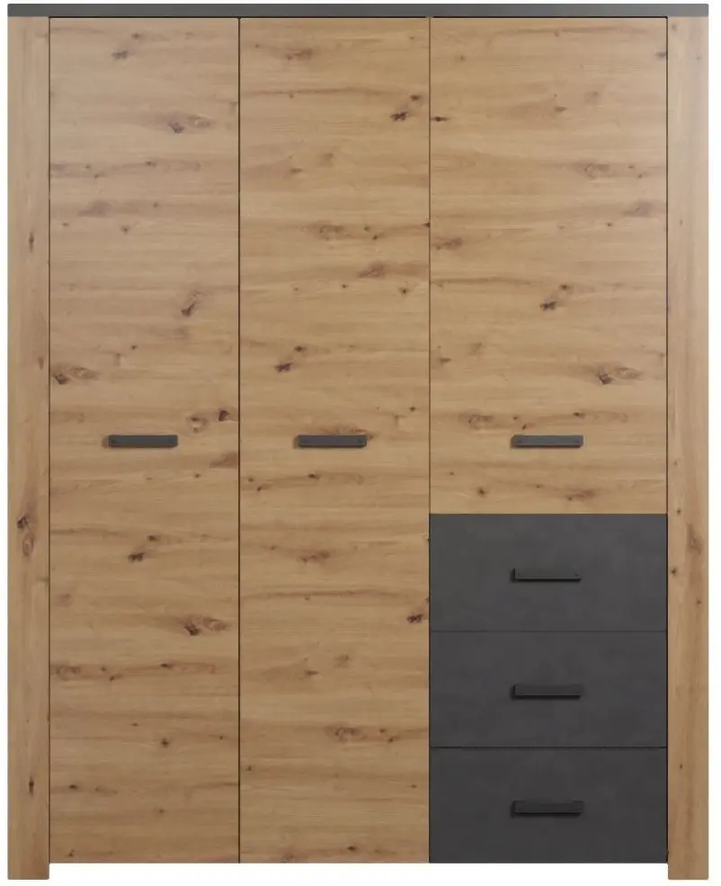 Kleiderschrank Follow 3-türig Artisan Eiche / Matera Kleiderschrank Follow 3-türig Artisan Eiche / Matera