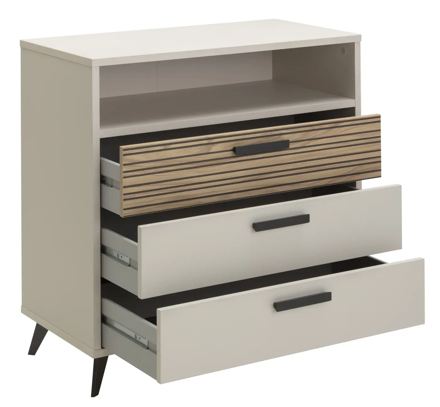 Kommode Bravo cashmere/strippedwood