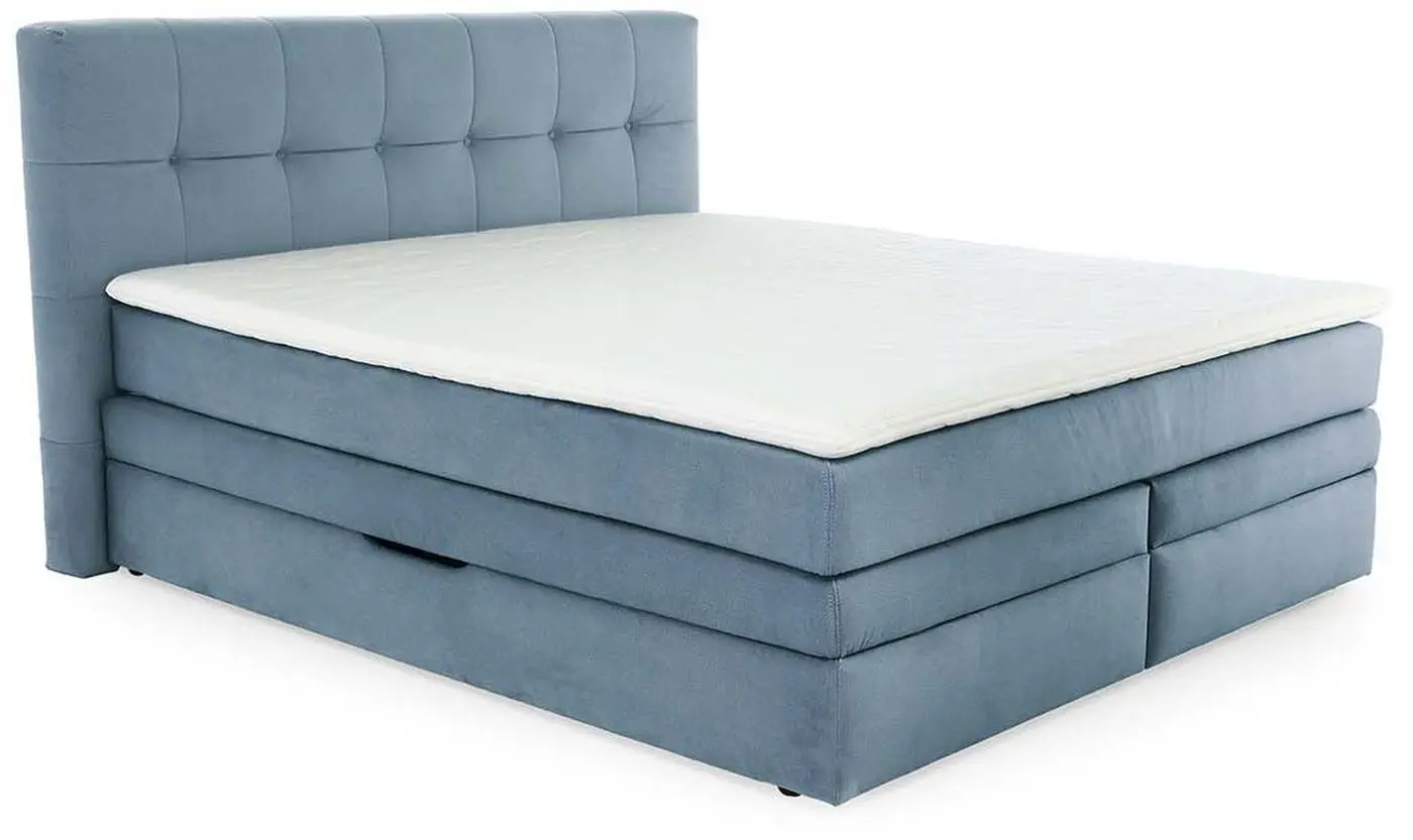 Boxspringbett Amy 180 x 200 cm samtähnlich türkis