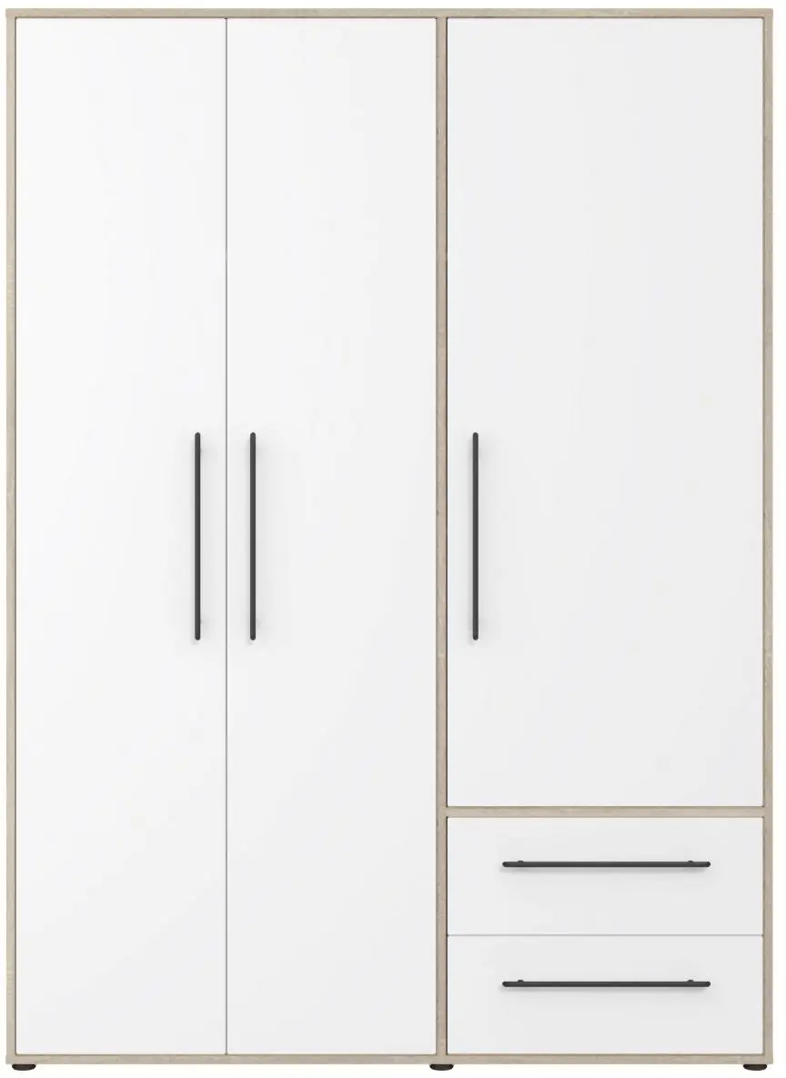 Drehtürenschrank Mokkaris 3-türig Sonoma Eiche/weiß Drehtürenschrank Mokkaris 3-türig