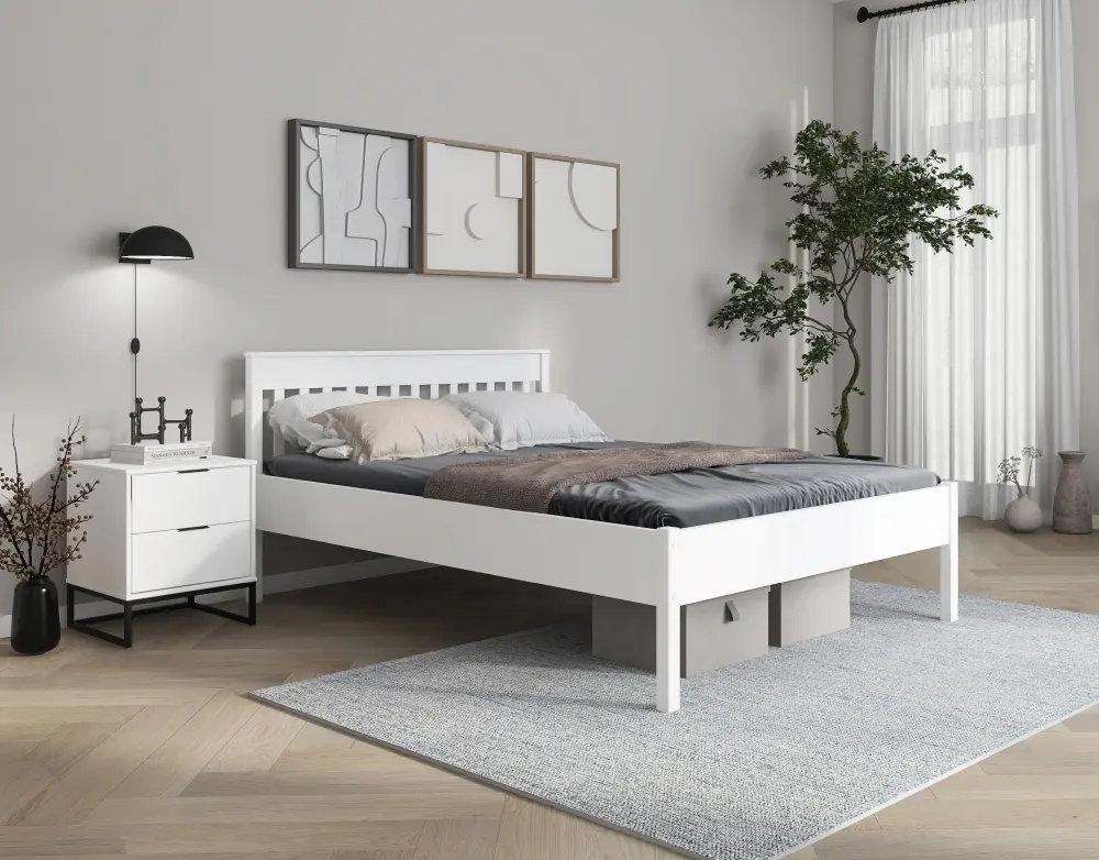 Bett Chilly in Weiß lackiert 140 x 200 cm