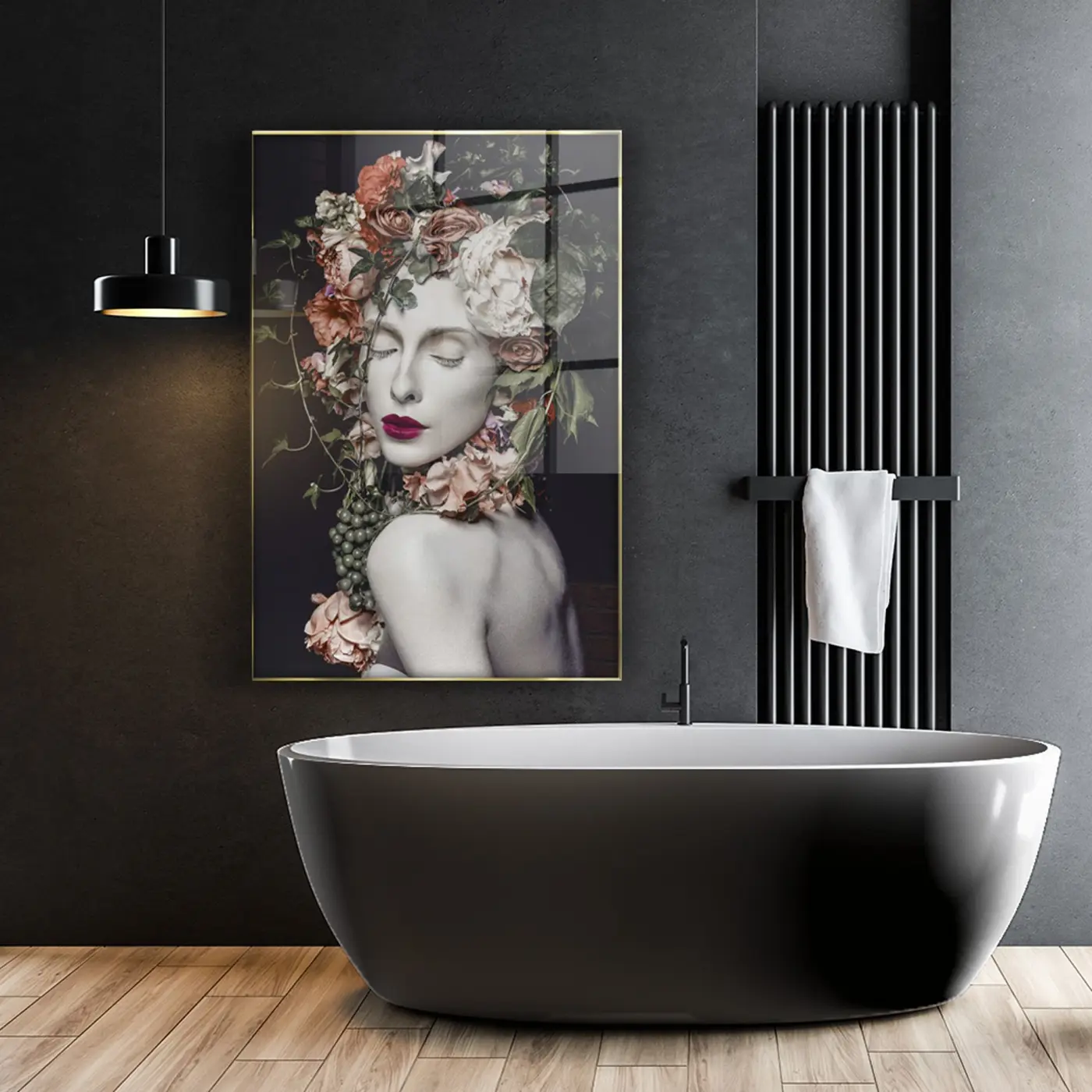 Glasbild Woman 80 x 120 cm