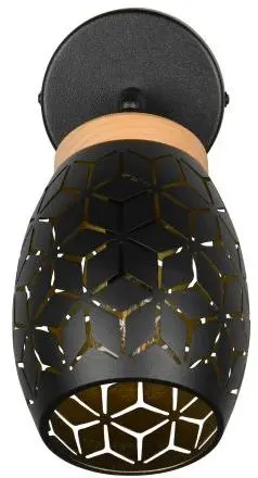 Strahler 1er Bidar 12 x 27 cm schwarz/gold