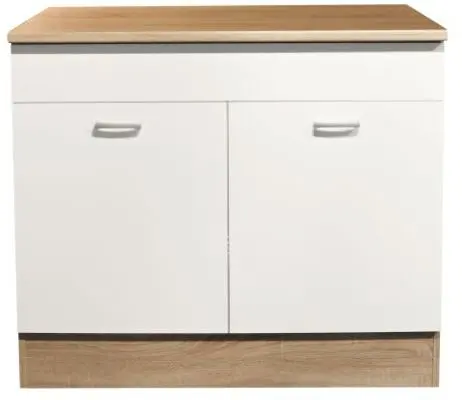 Spülenunterschrank Andy 100 cm Sonoma Eiche/weiß Spülenunterschrank 100 Andy