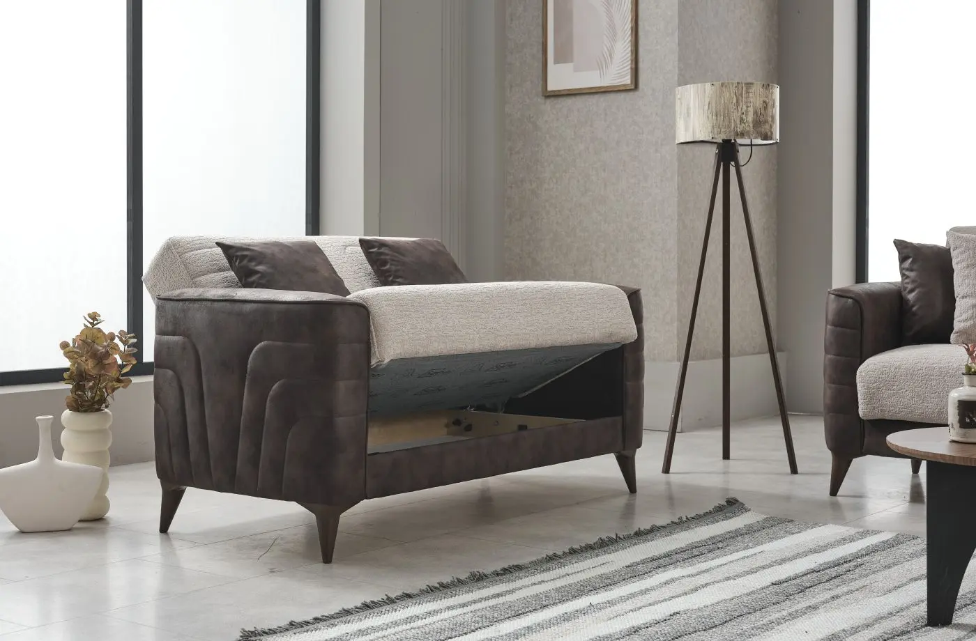 2-Sitzer Alaska braun / beige