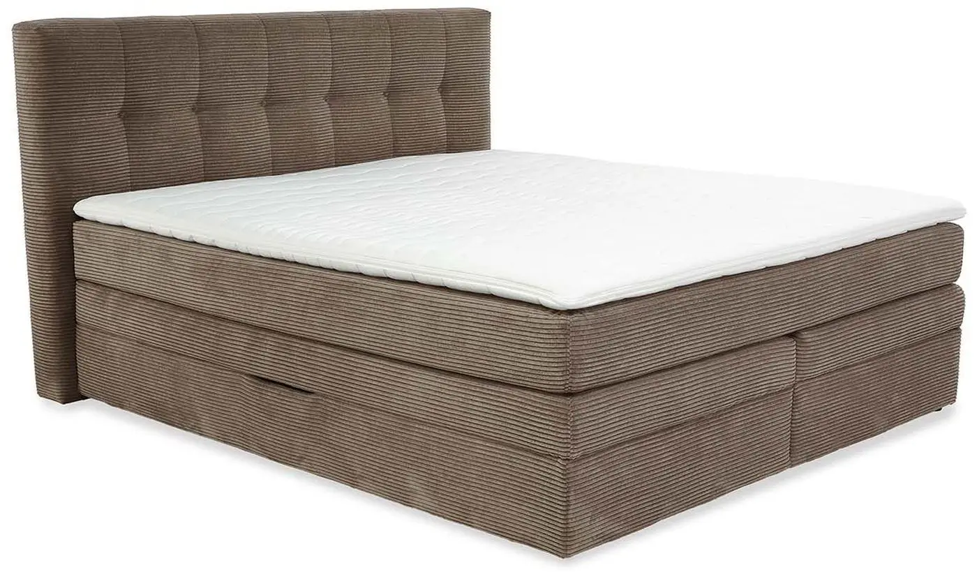 Boxspringbett Amy 180 x 200 cm Cord taupe