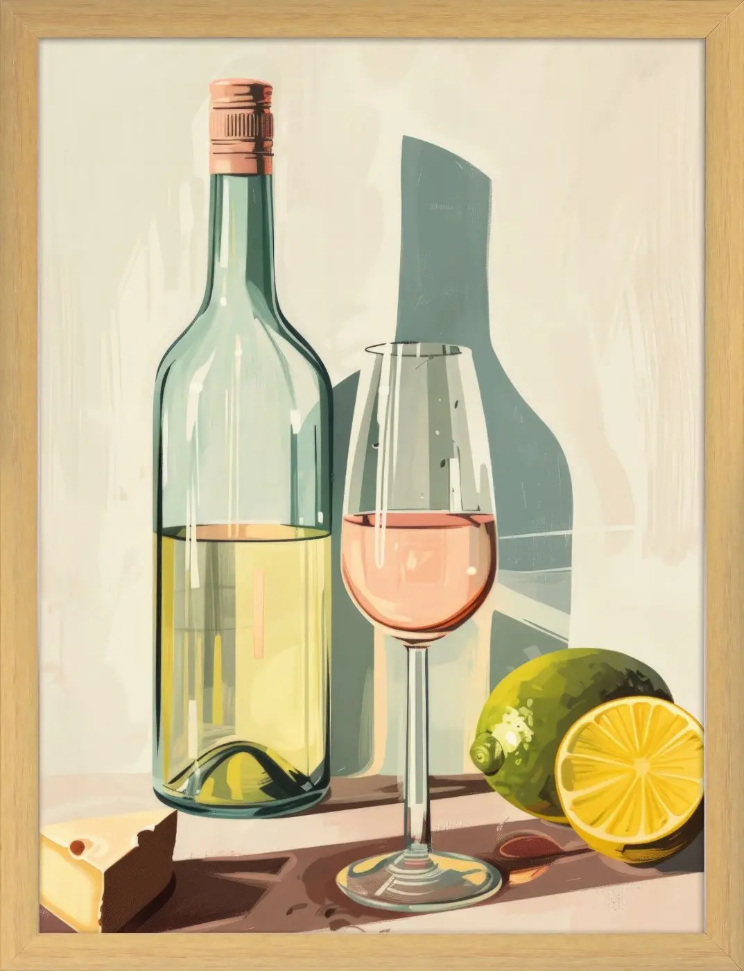 Kunstdruck-Set „Wine & Life“ 31 x 41 cm 