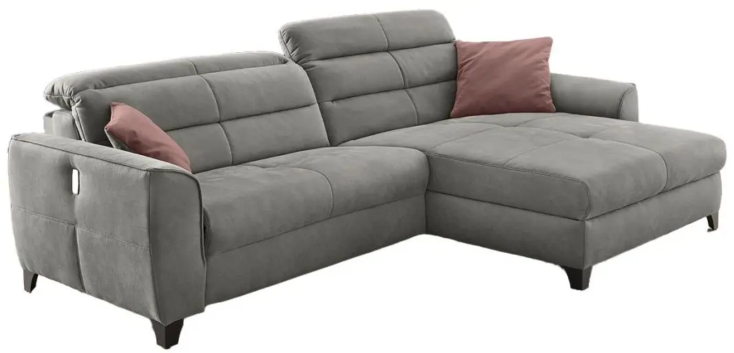 Wohnlandschaft Double-One Microfaser hellgrau