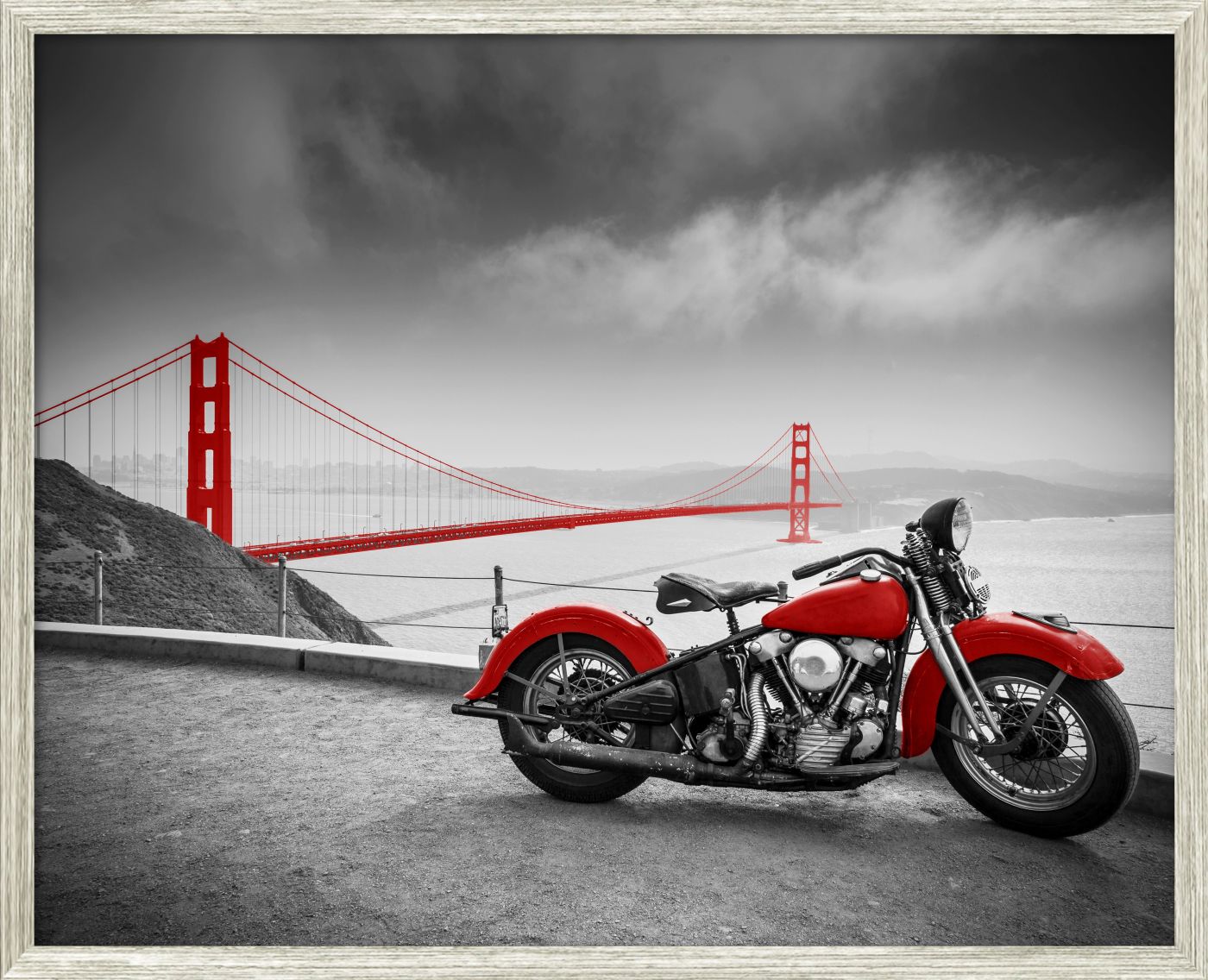 Bild gerahmt Golden Gate Bridge 40 x 50 cm