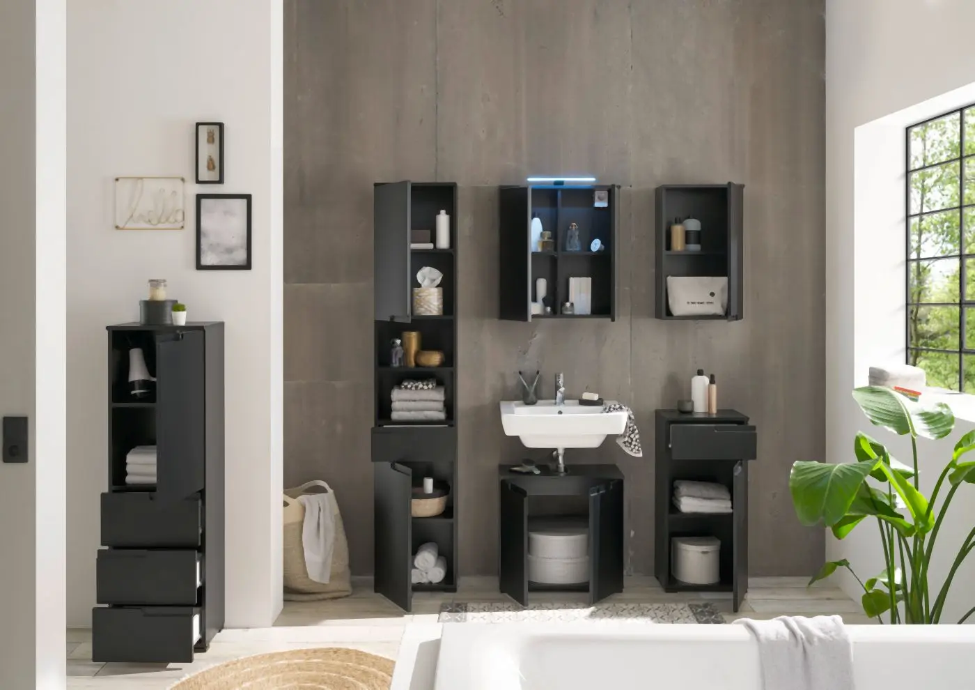 Bad Hängeschrank Spice schwarz