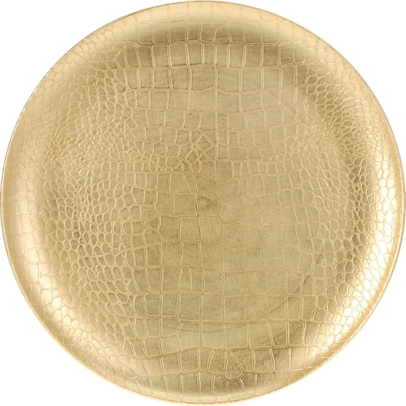 Dekoteller in gold mit Krokodesign