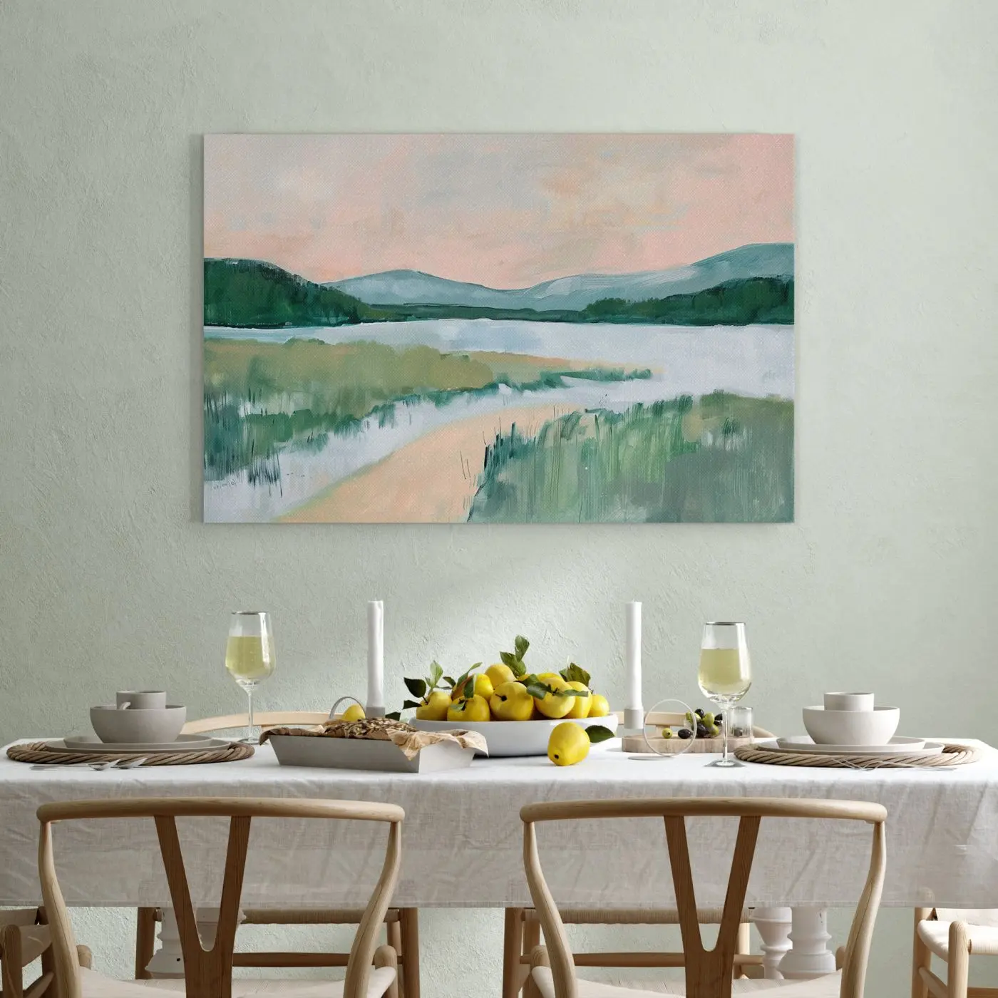 Leinwandbild Gouache Lake 70 x 100 cm Leinwandbild Gouache Lake 70 x 100 cm