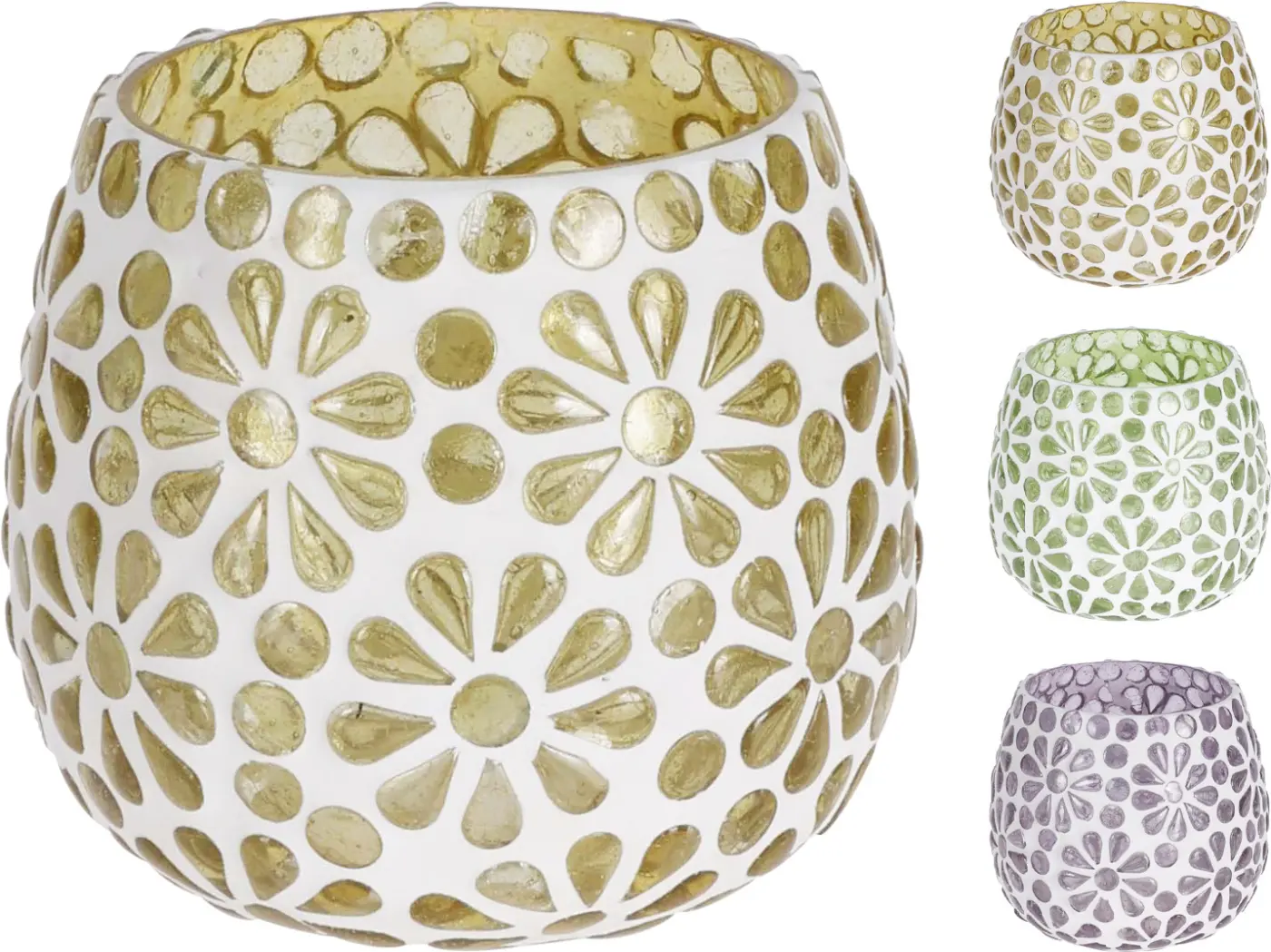 Teelichhalter Mosaik Blumen