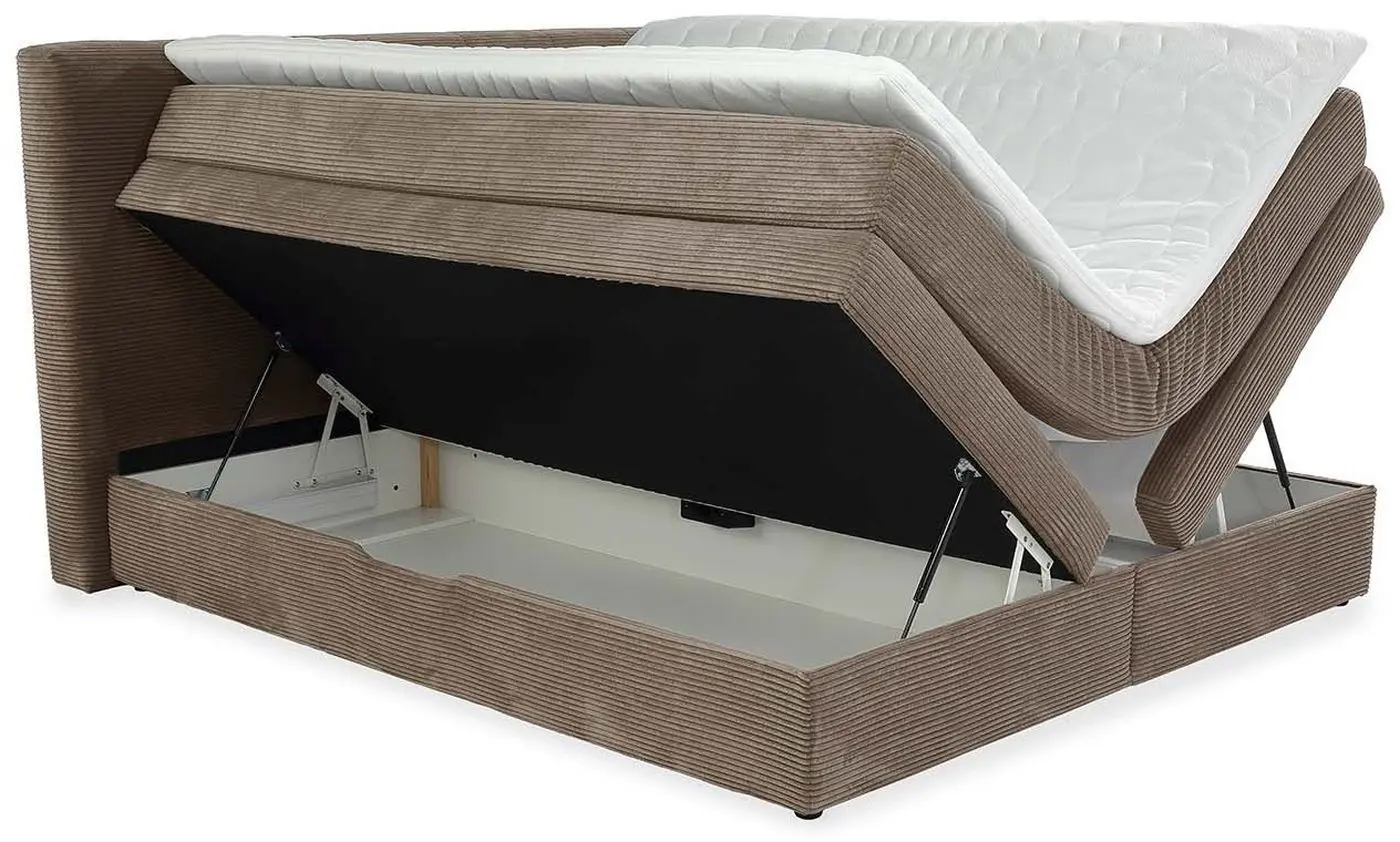 Boxspringbett Amy 180 x 200 cm Cord taupe
