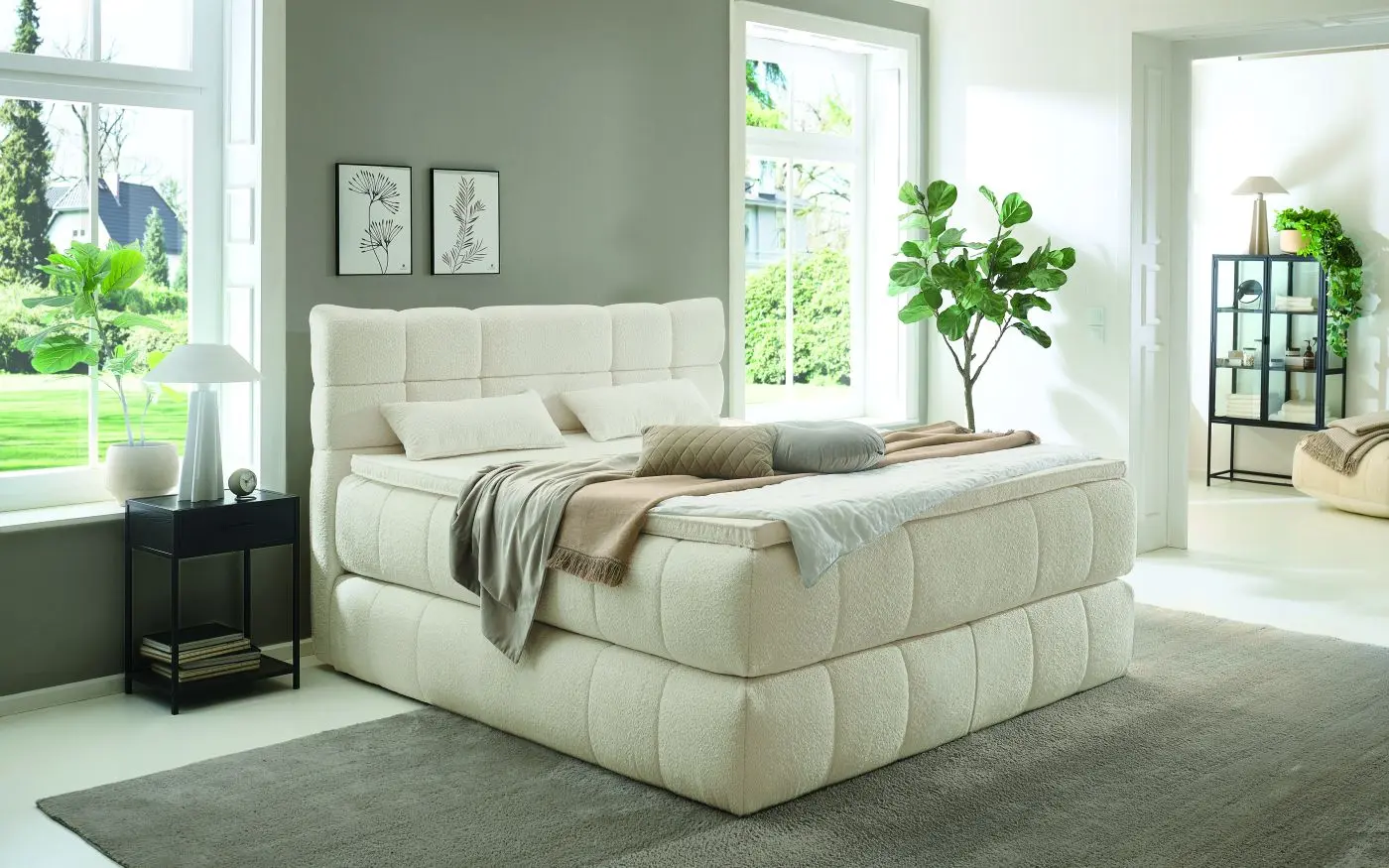 Boxspringbett Cannes 180 x 200 cm sand