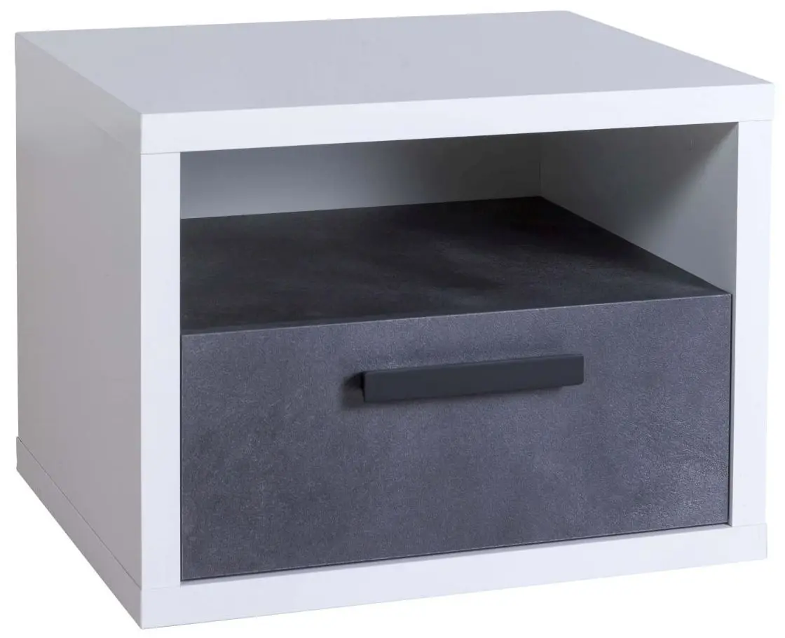 Nachtkommode Velata weiß / schwarz