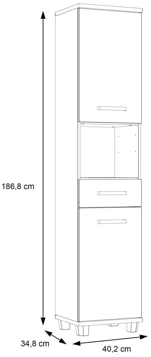 Badhochschrank Veris Sonoma Eiche/weiß