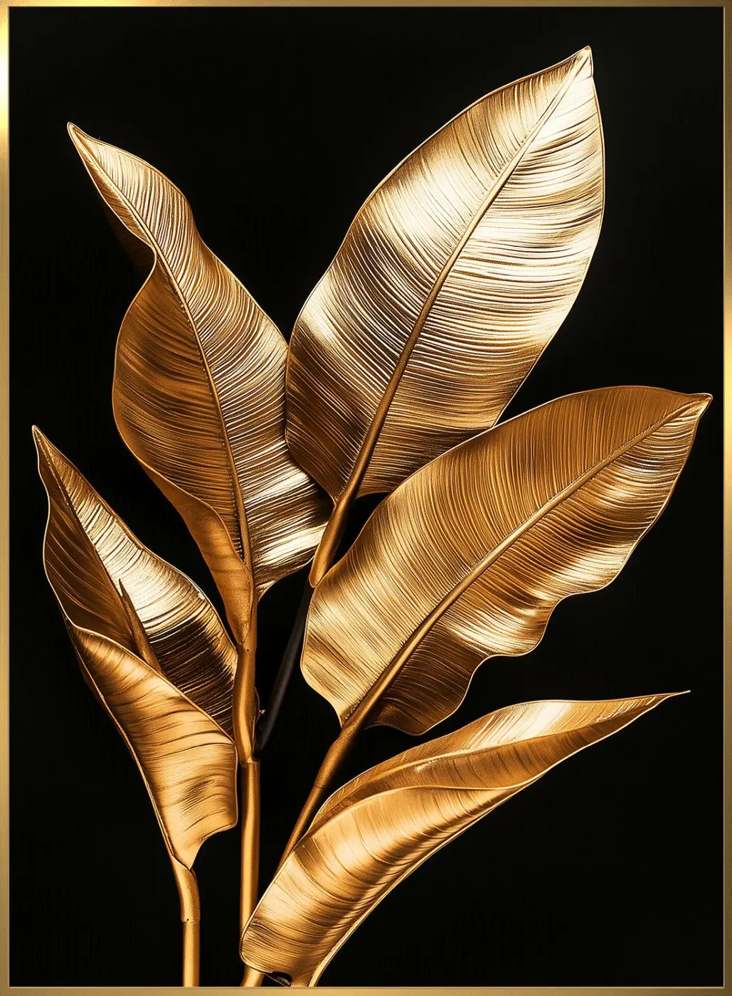 Glasbild Gilded Strelitzia 80 x 120 cm