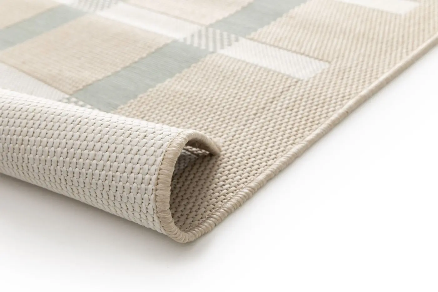 Teppich Re_Fresh 120 x 170 cm beige mit Karomuster