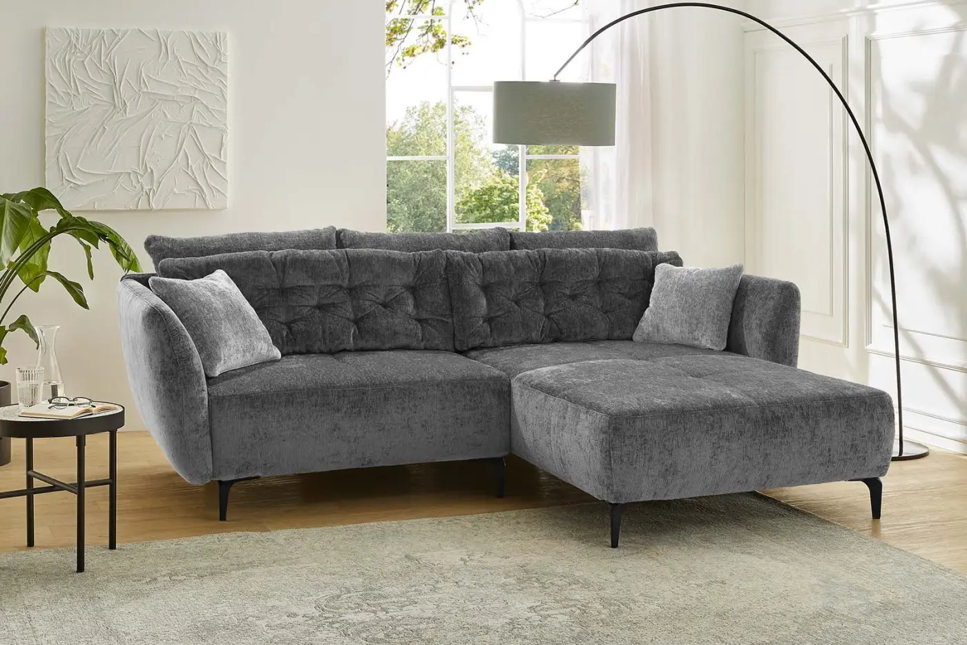 Wohnlandschaft Salo Chenille grau