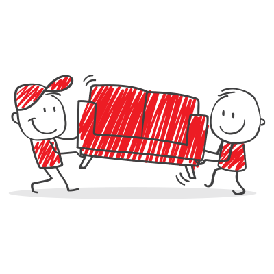 Möbel AS- Emoji - 2 Männer tragen das Sofa