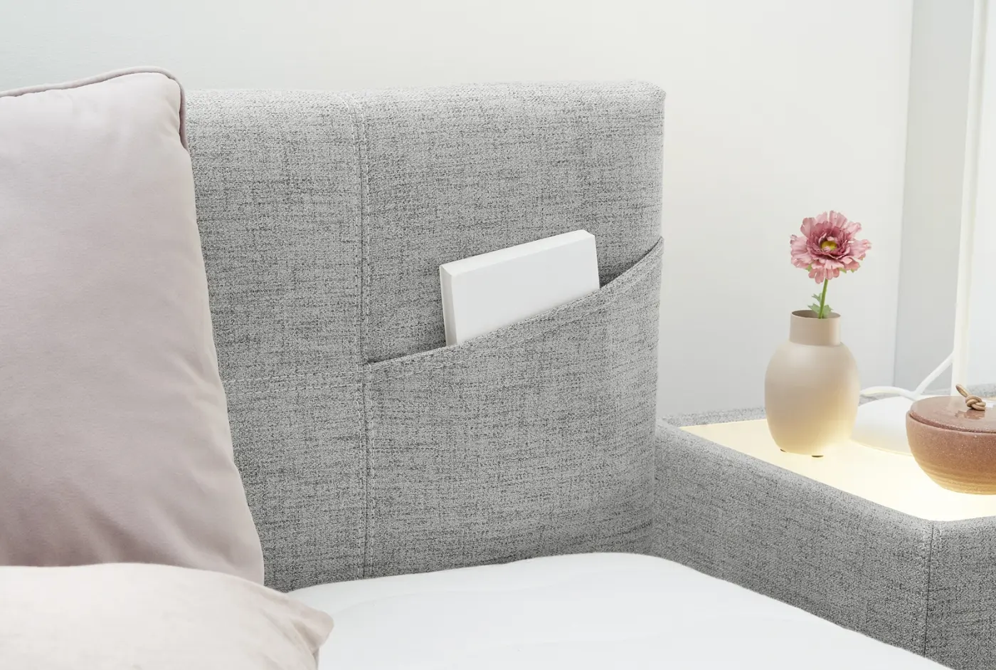 Boxspringbett Nora 140 x 200 cm grau