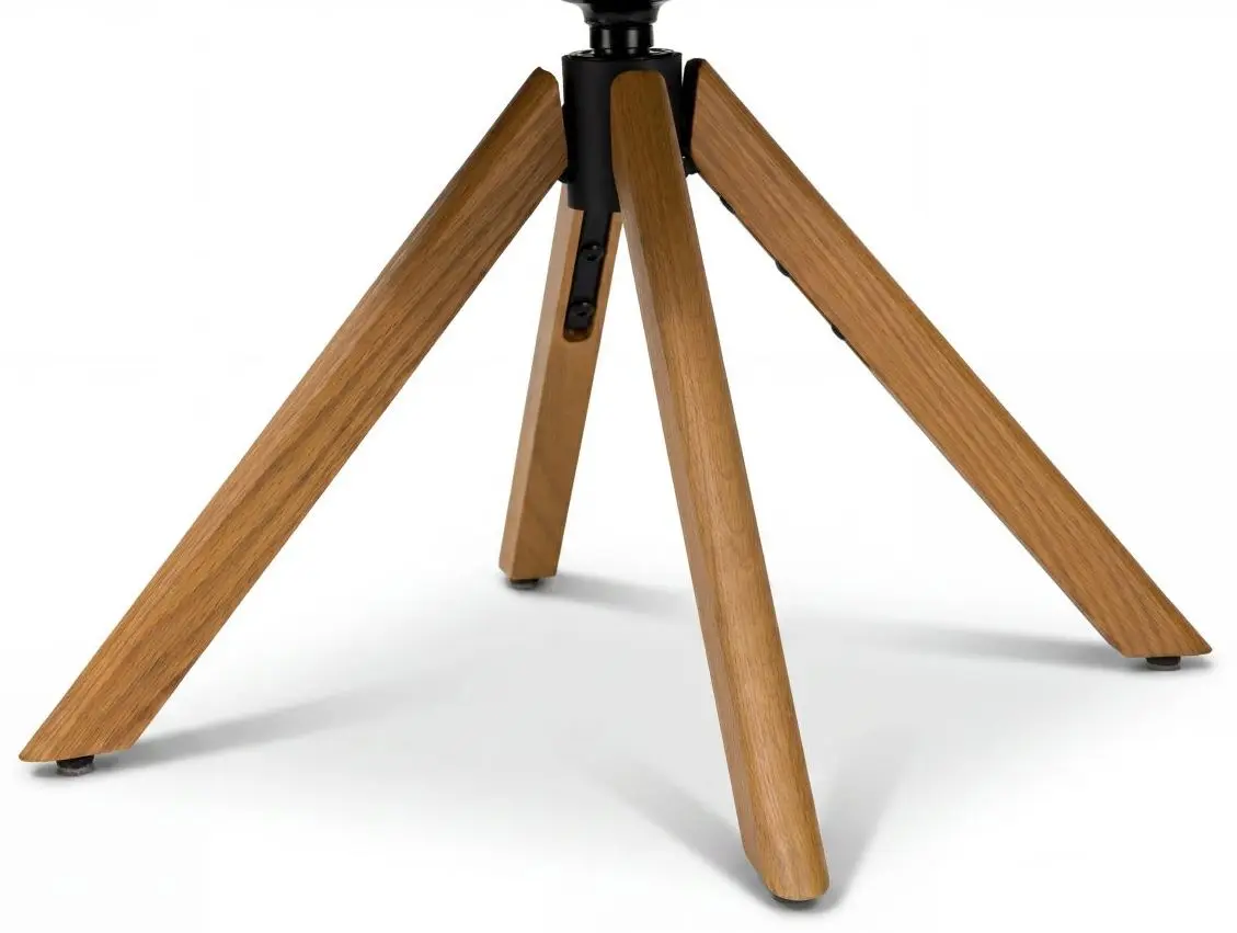 Armlehnstuhl Paxos beige Massivholzgestell drehbar