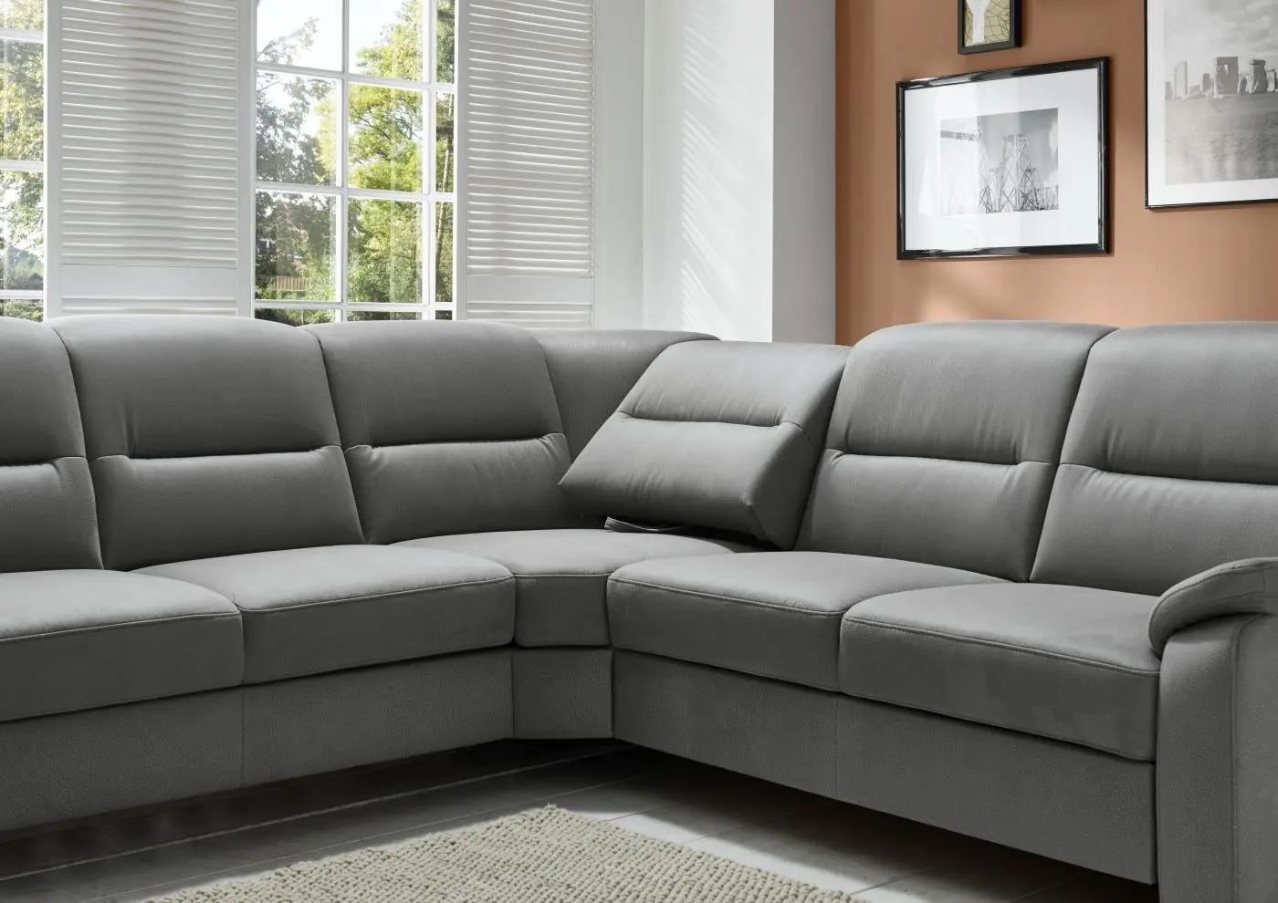 Wohnlandschaft couchliebe. KS4959 grau mit Zusatzfunktionen
