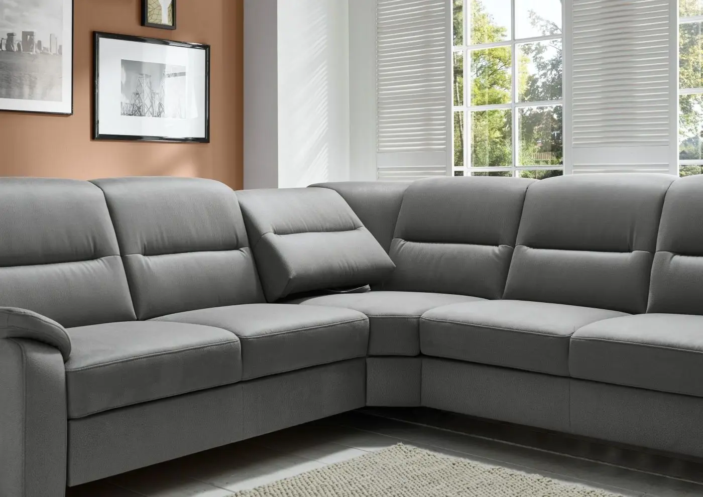 Wohnlandschaft couchliebe. KS4959 grau mit Zusatzfunktionen