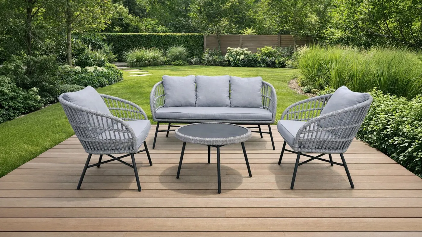 Outdoor-Sitzgruppe grau