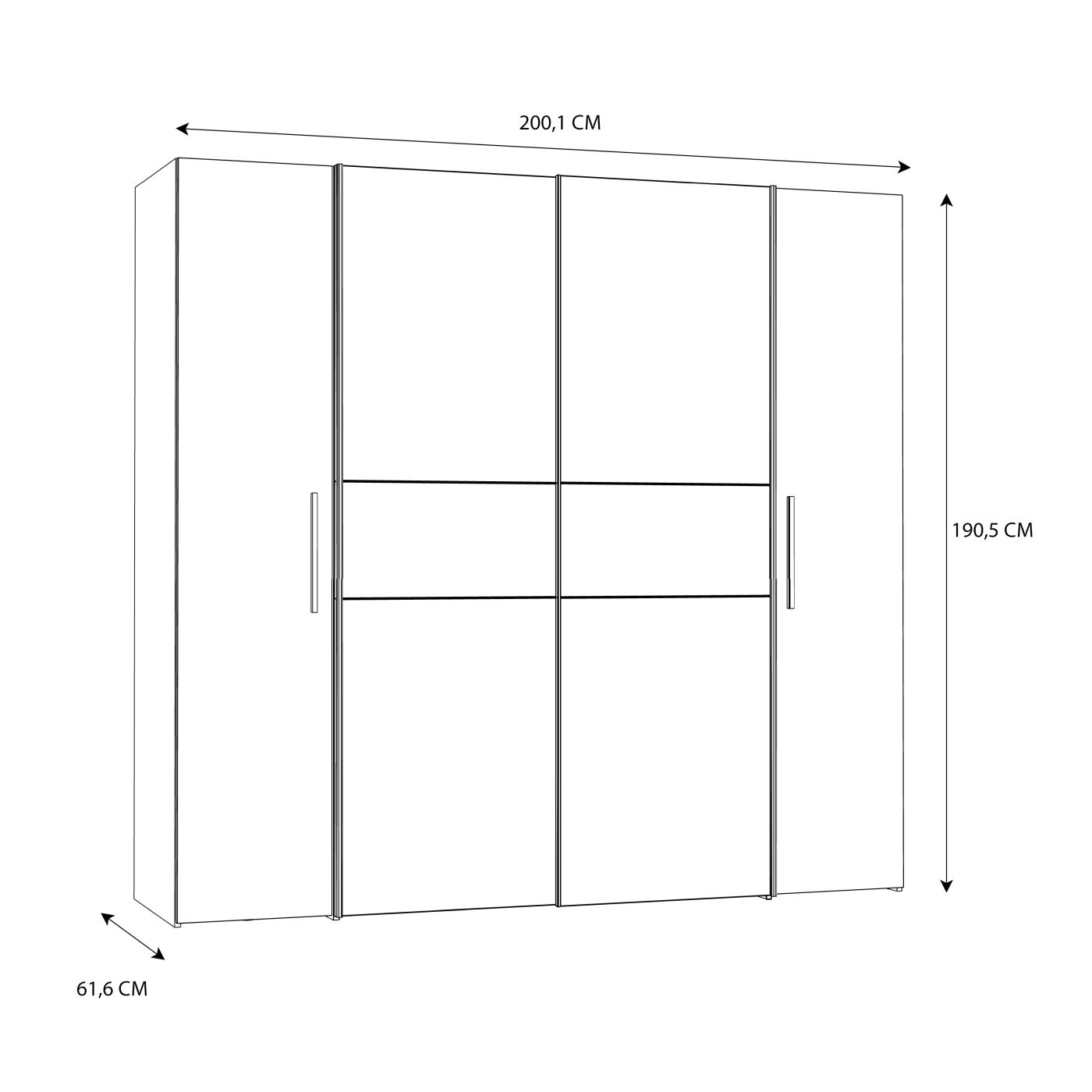 Dreh-Schwebetürenschrank KALIXTUS