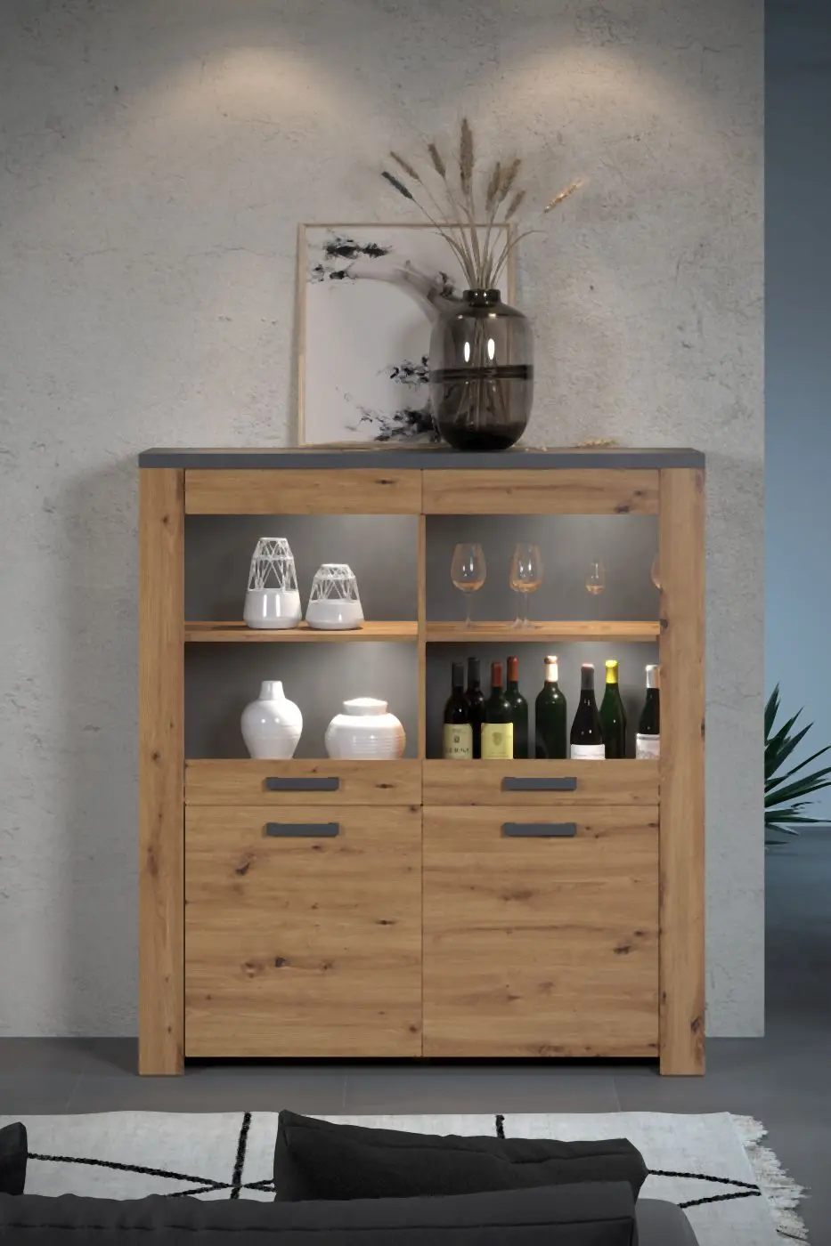 Highboard Follow Artisan Eiche / Matera Highbaord Follow Artisan Eiche Melamin