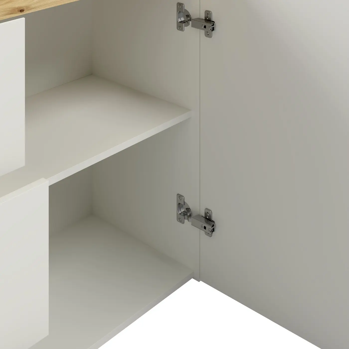 Sideboard Namur weiß matt/Eiche hell mit Beleuchtung