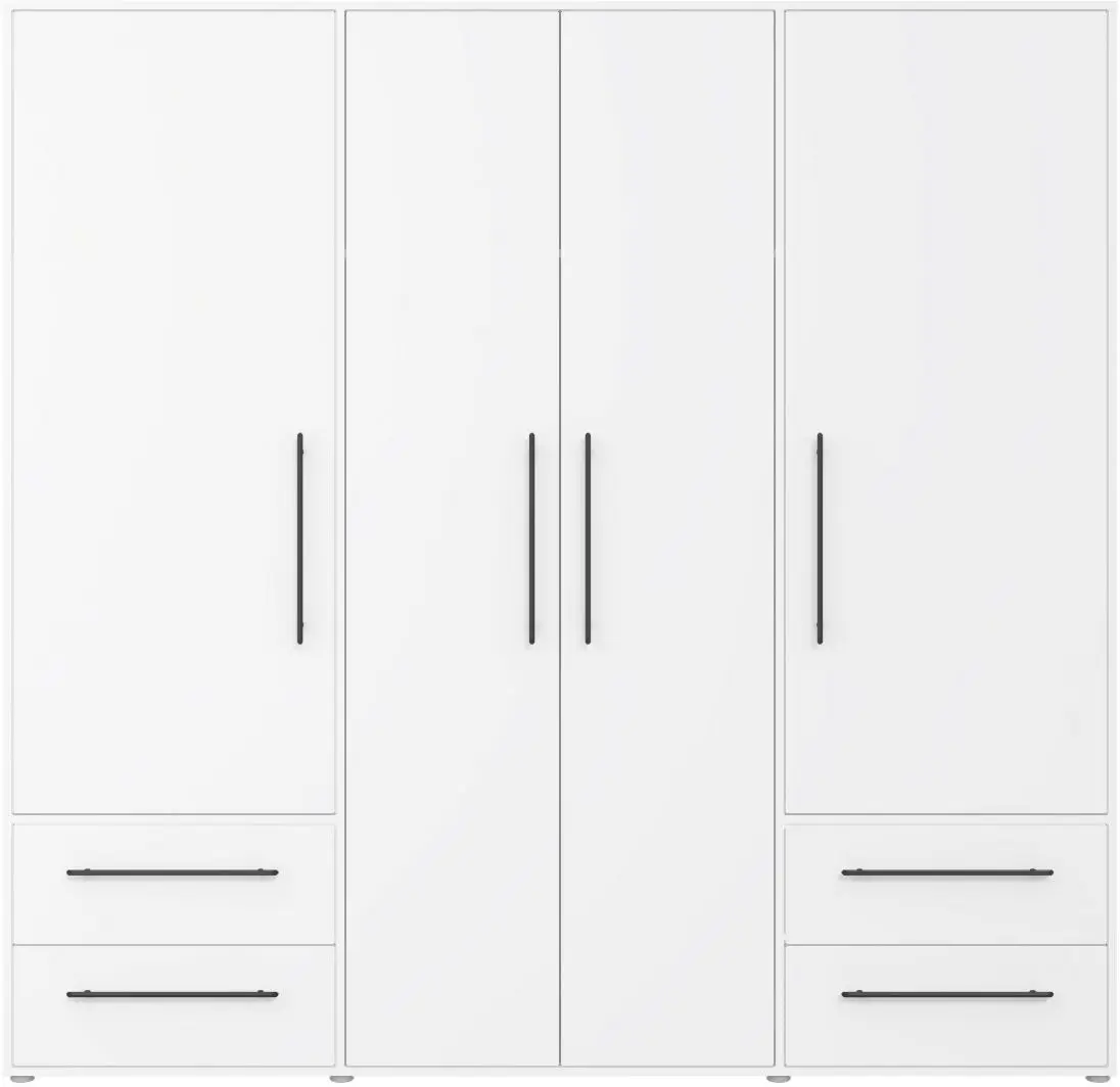 Drehtürenschrank Mokkaris 4-türig weiß Drehtürenschrank Mokkaris 4-türig