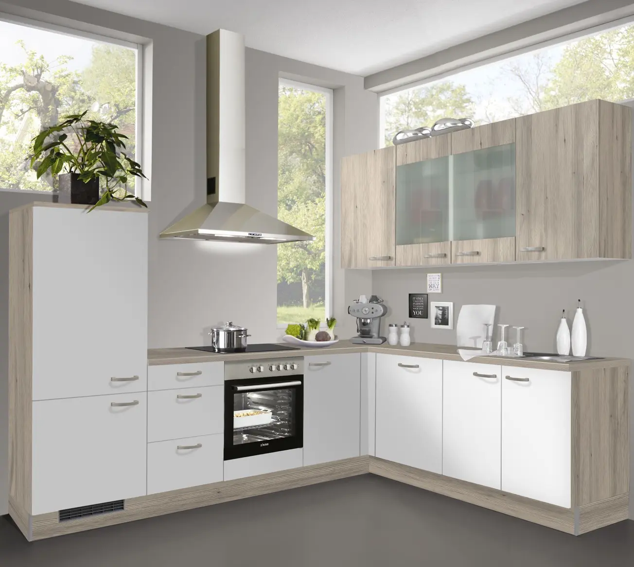 Winkelküche pino PN80 weiß