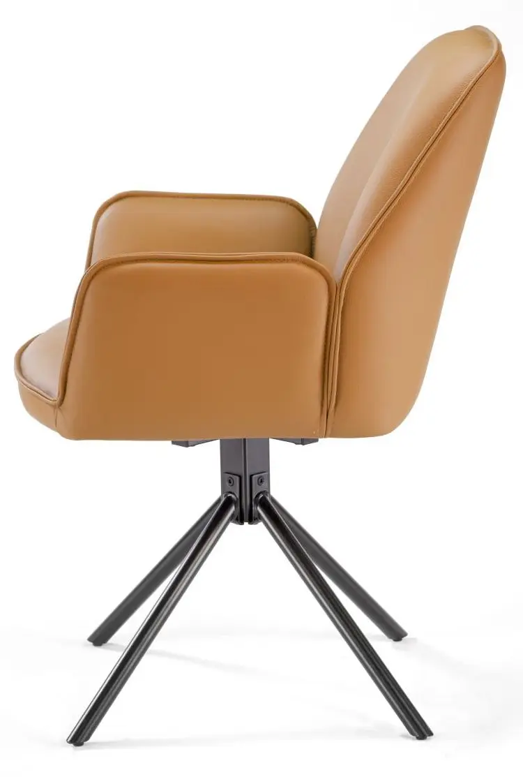 Armlehnstuhl Covelo Leder cognac drehbar
