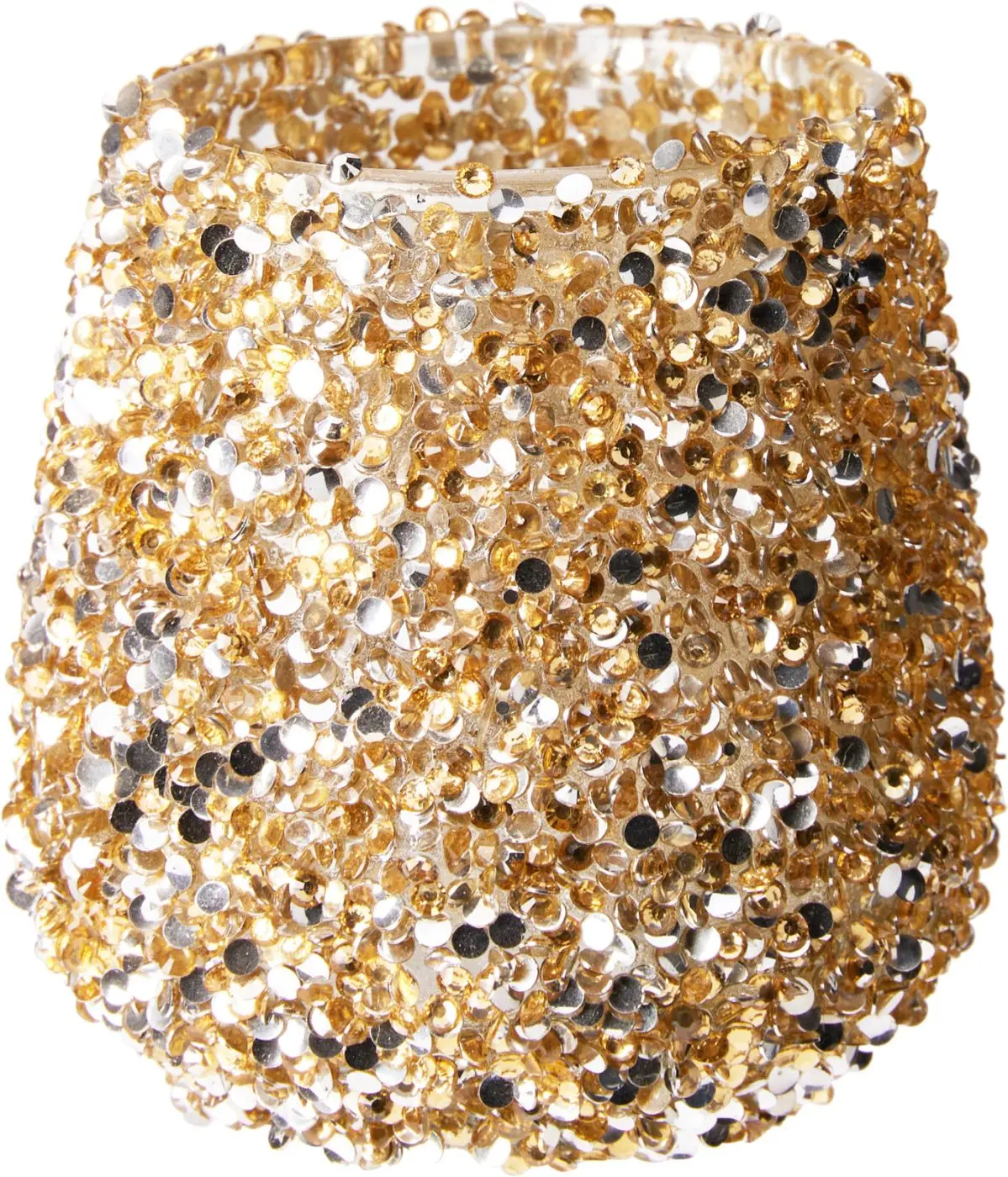 Teelichthalter Perlen gold