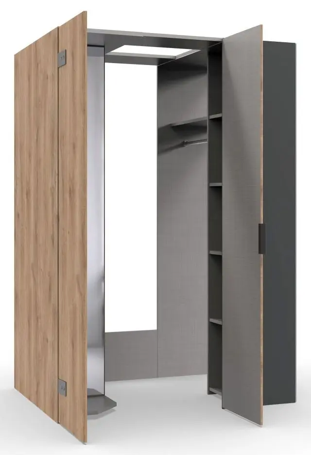 Eckschrank Liverpool Plankeneiche/graphit