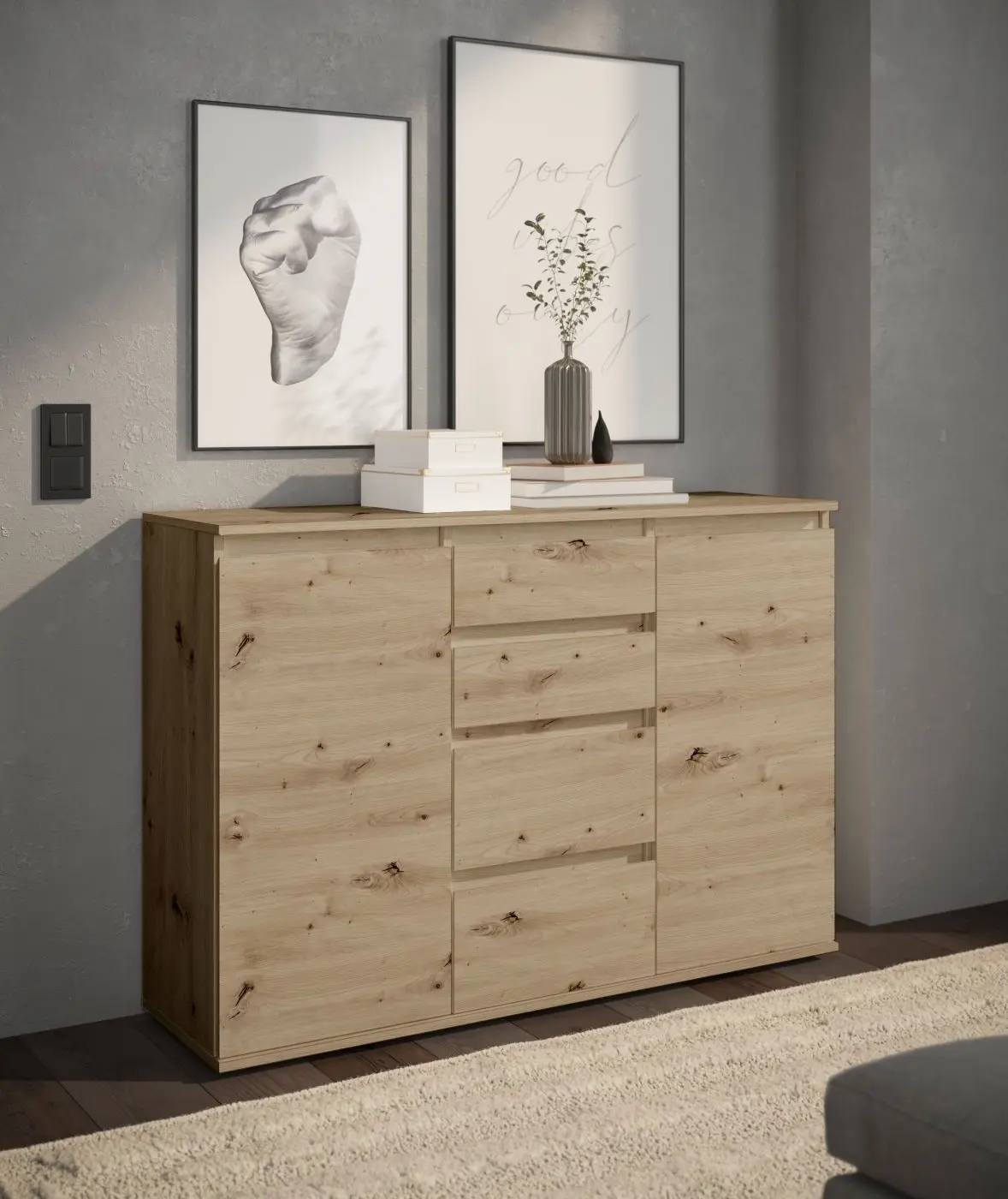 Kommode Brest Artisan Eiche 119 x 84 x 35 cm