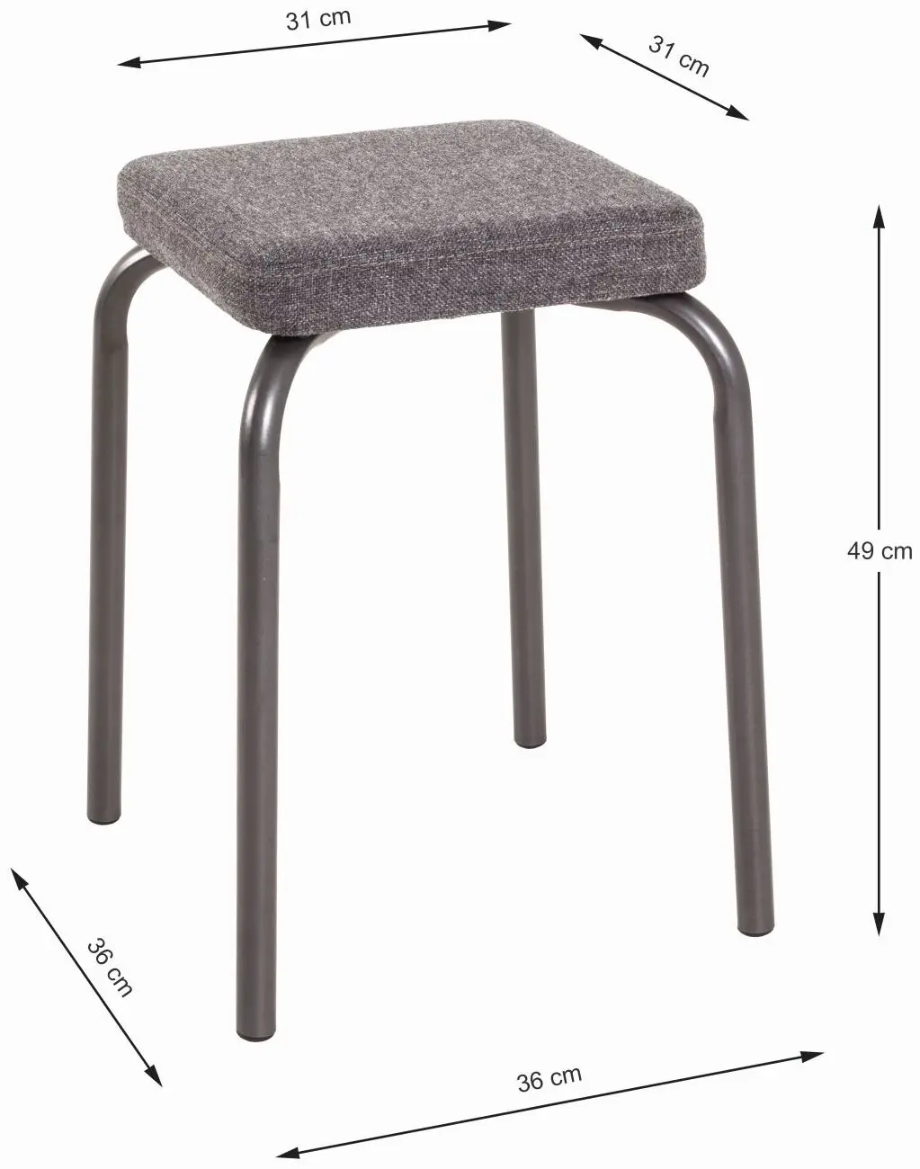 Stapelhocker Pik-As grau