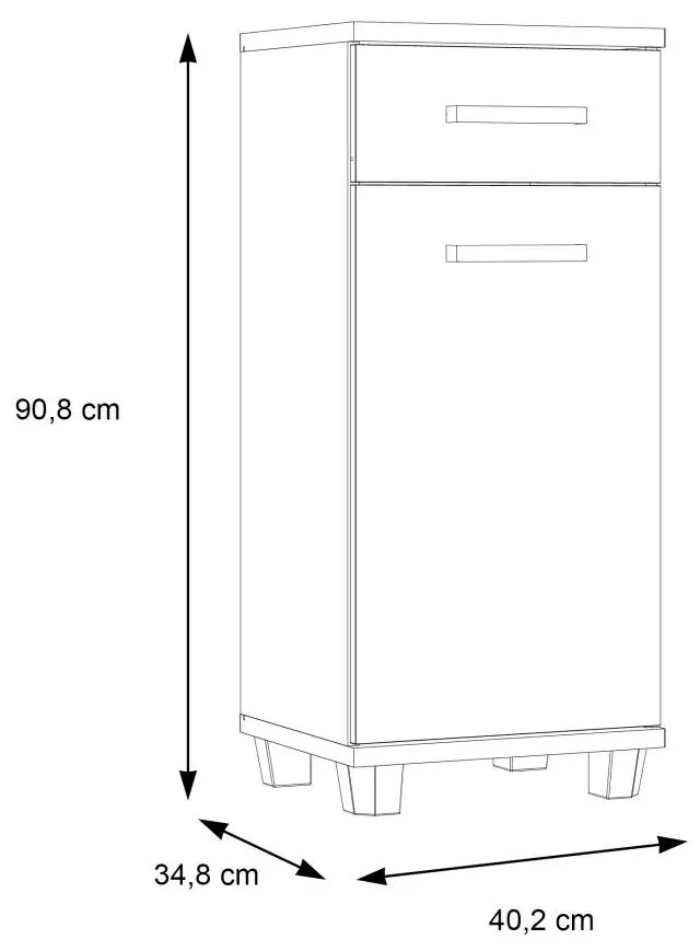 Badkommode Veris Sonoma Eiche/weiß