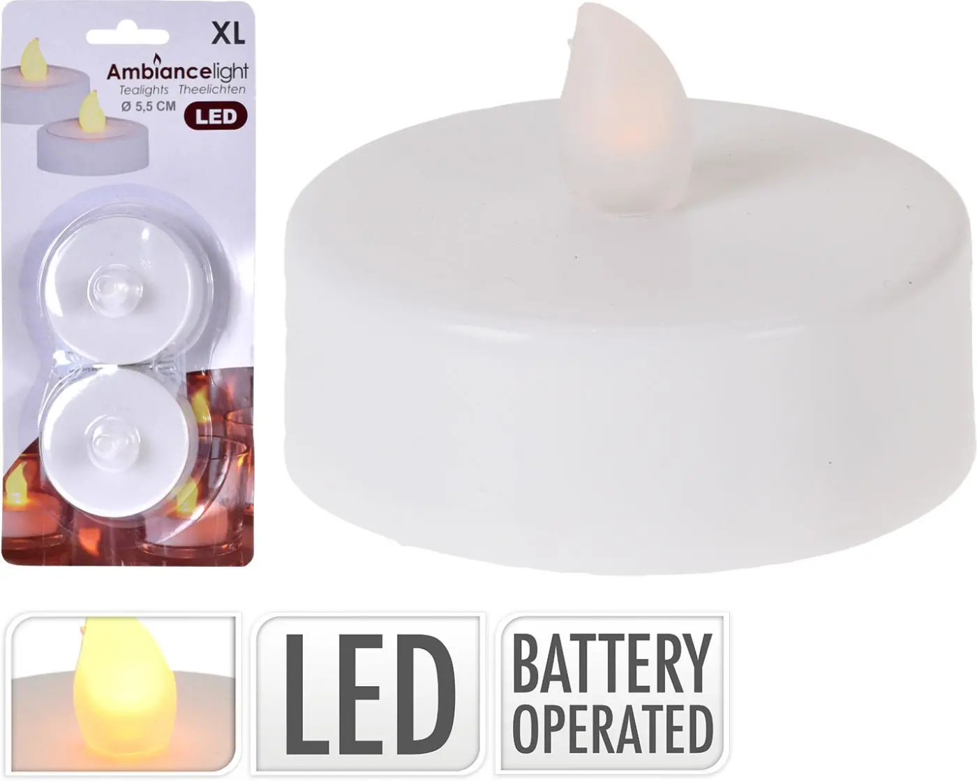 LED Teelicht Jumbo im 2er Set
