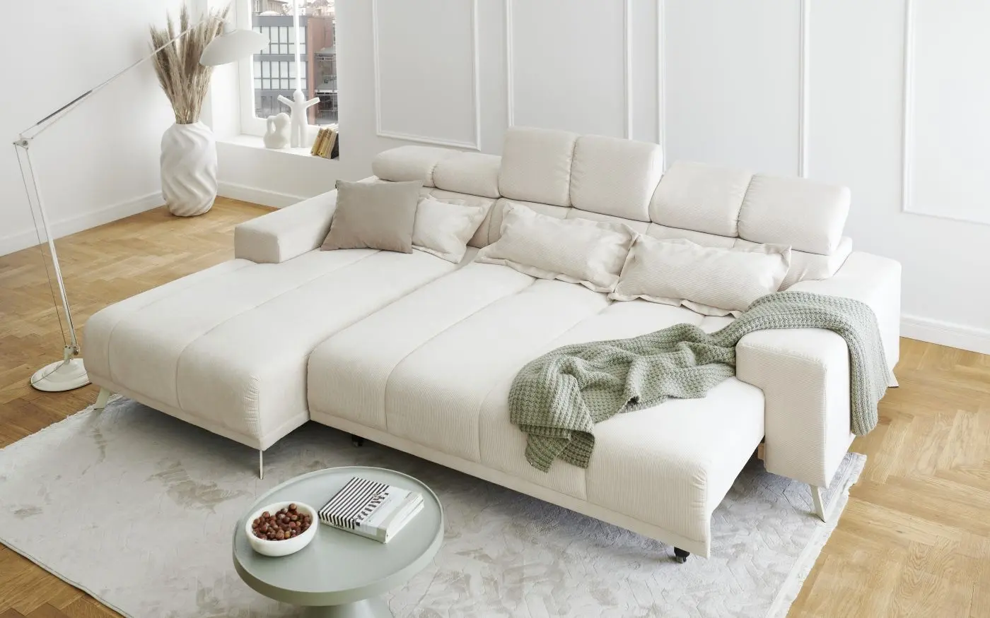 Wohnlandschaft Sunny Cord creme