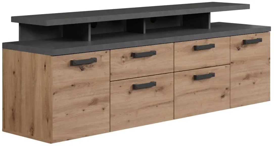 TV-Lowboard Follow Artisan Eiche Melamin