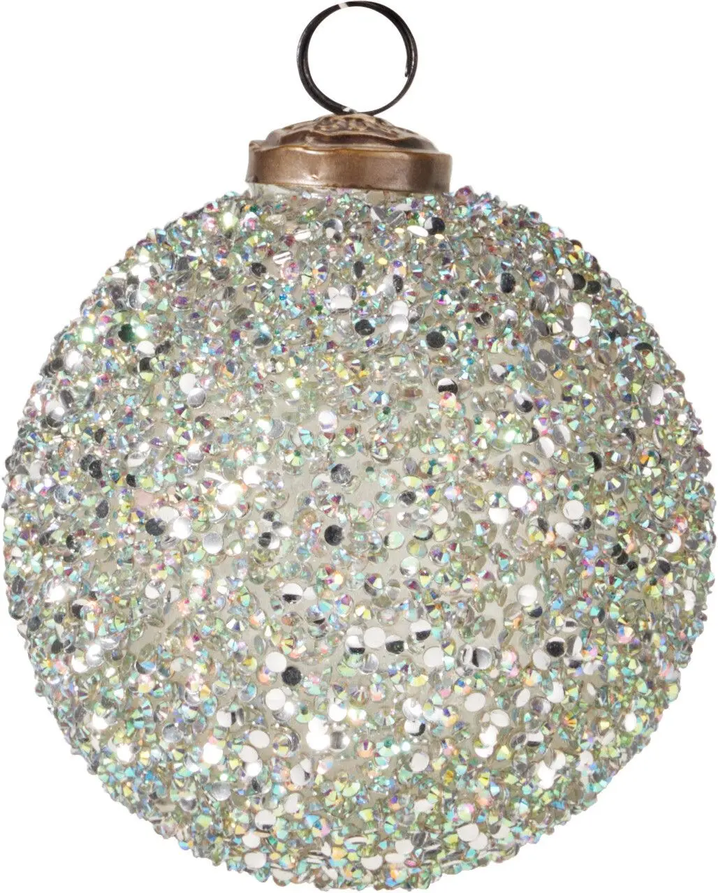 Weihnachtskugel silber/grün