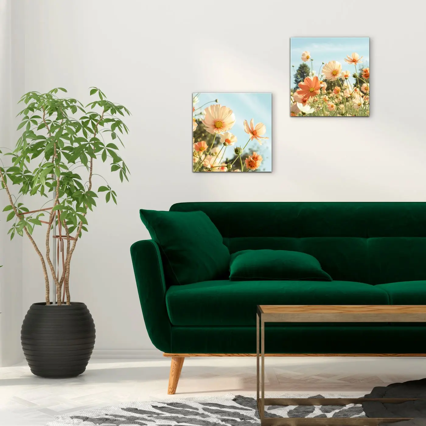 Glasbild Aperol 30 x 30 cm Glasbild Flower 30 x 30 cm