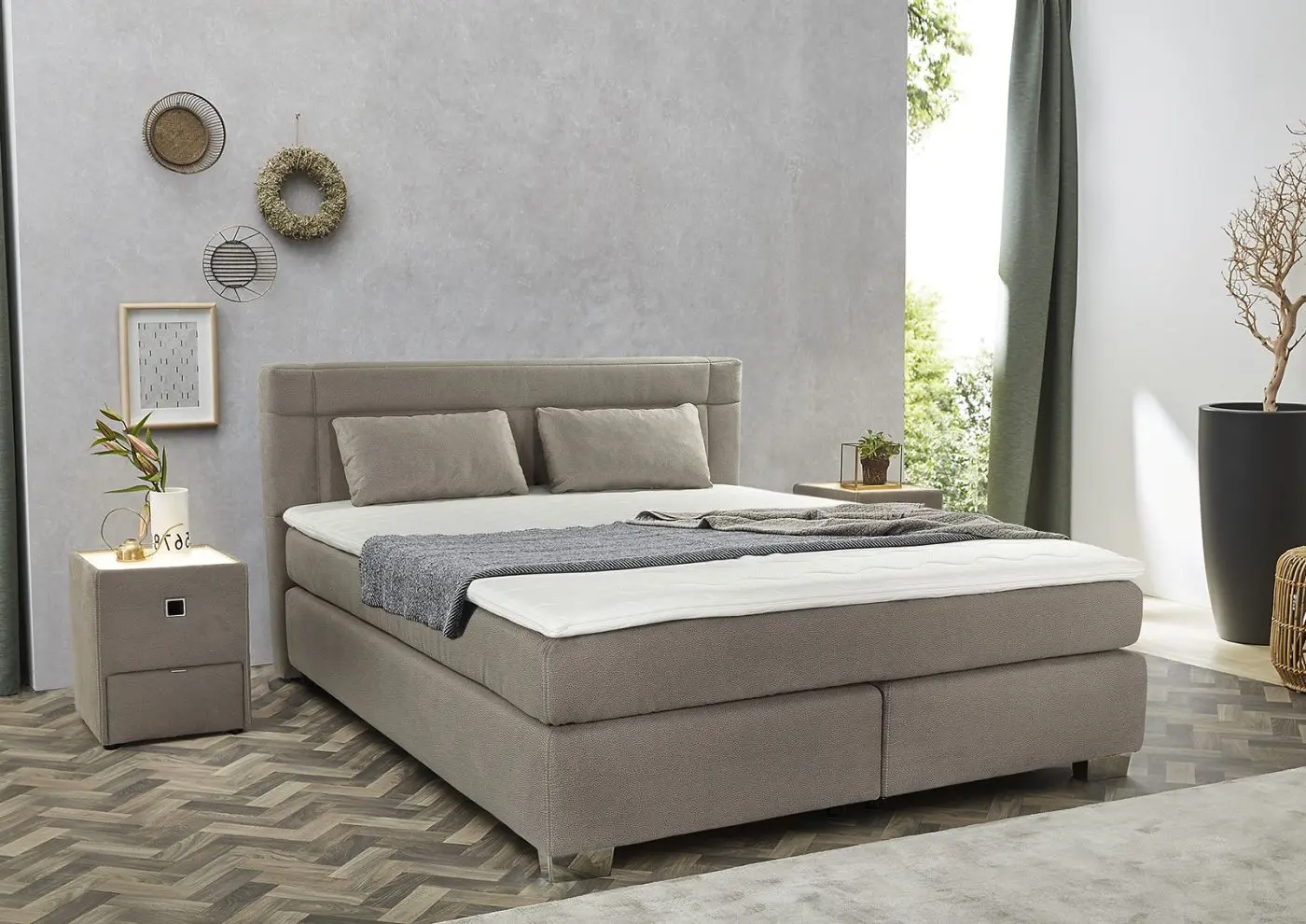 Boxspringbett Romana Mix 160 x 200 cm braun Boxspringbett Romana Mix 160 x 200 cm