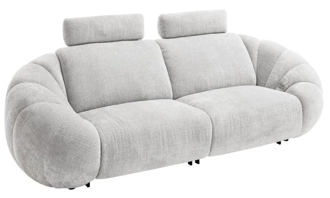 Sofa Kinsale hellgrau inkl. elektr. Relaxfunktion